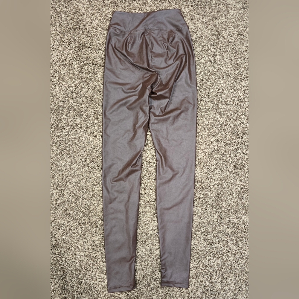 OFFLINE by Aerie Legging Women Brown Faux Leather NWT High Waisted - Picture 5 of 7
